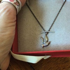Nwot red envelope sterling silver peace dove